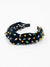 navy jeweled velvet headband