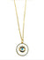 gold chain necklace with evil eye medallion