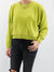 neon green chennile sweater on model
