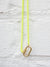 neon green enamel necklace with gold carabiner