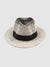 Black and white summer Panama hat from front