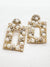 rectangle pearl and beaded earrings