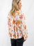 ivory floral balloon sleeve top from back