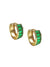 emerald cz huggie hoop earrings