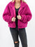 jam color sherpa jacket on model