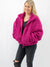 jam color sherpa jacket on model