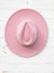 wide brim felt hat in pink from top