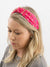 hot pink jewel headband on model
