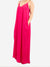 hot pink maxi dress with pockets from front