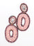Oval beaded and jeweled earrings in blush