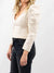 ivory crop top with puff sleeves from side