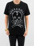 rock and roll skull graphic tee on model
