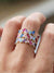 pave and cz colorful band ring on model
