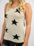 beige and navy knit star tank from front