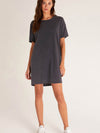 relazed fit t shirt dress from front in black