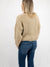 khaki textured crop sweater from back
