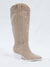 suede beige western style boots from side