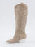 suede beige western style boots from side