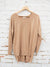 tunic sweater from front in heather camel