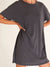 relaxed fit t shirt dress in black up close