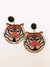 Large tiger beaded earrings