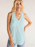 turquoise racer back tank with pocket