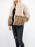 Cream and taupe fur jacket from front