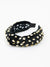 black jeweled velvet headband