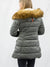 velvet winter jacket with fur hood from back