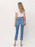 cropped denim high rise jeans from back