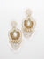 ivory bali style beaded and fringe earrings