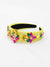 large gem headband in yellow and pink