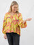 floral yellow balloon sleeve top
