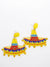 Sombrero beaded earrings in yellow
