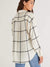 back of plaid flannel on model