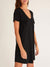 black t shirt dress from side