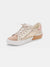 zina gold and plus tongue sneaker from front
